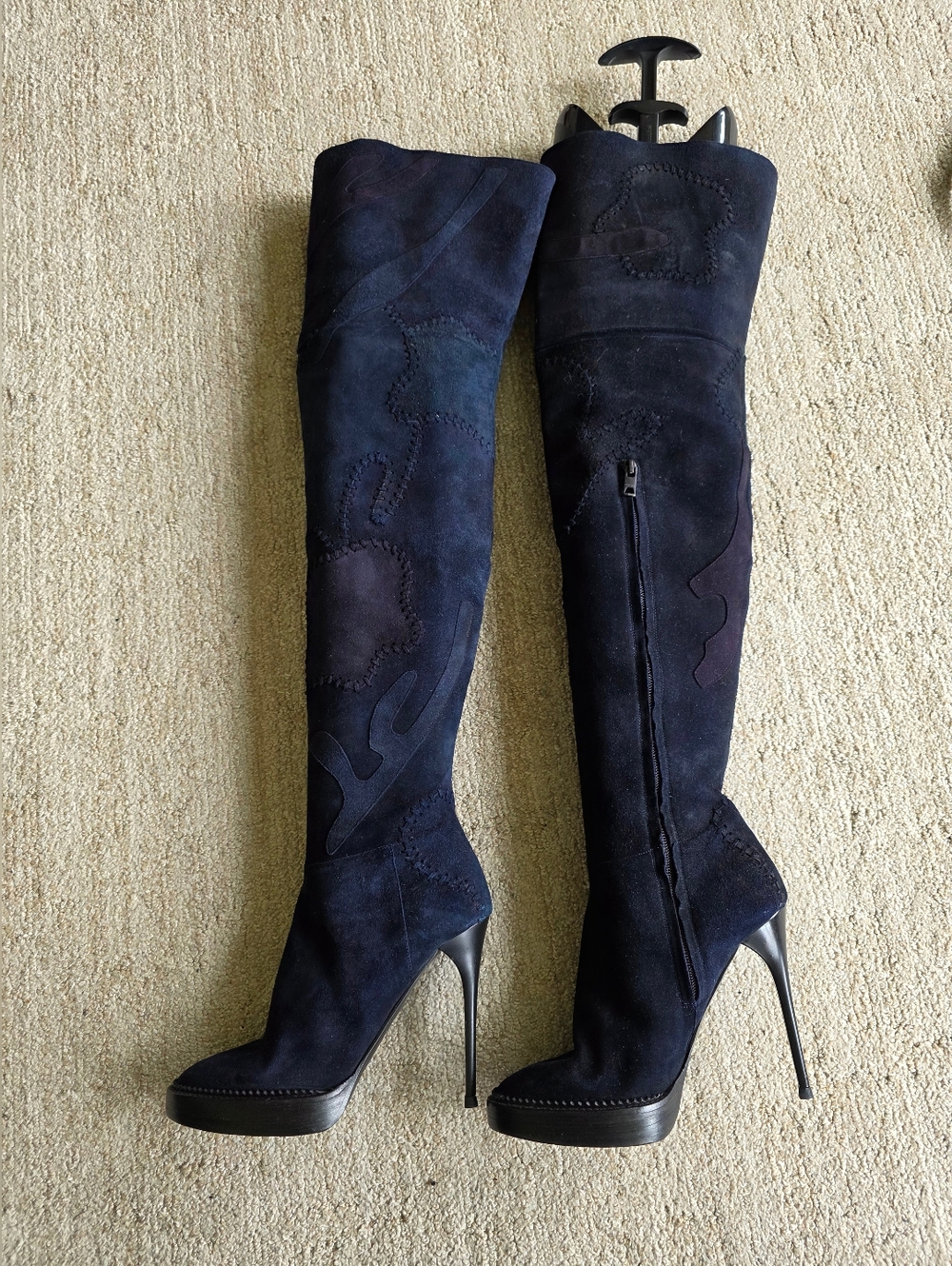 Burberry Prorsum Patchwork Allison Size 38 Over-Knee Heeled Boots - Picture 3 of 9